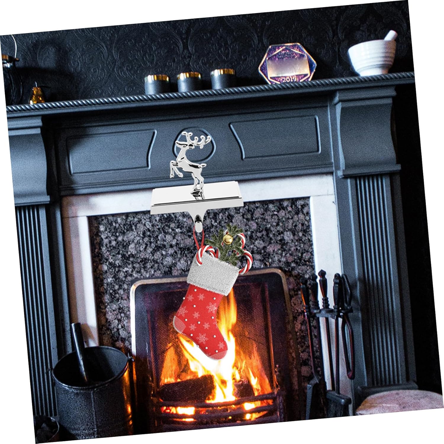 Ciieeo Christmas Stocking Hanger Hook Sturdy Christmas Supplies for All Stocking Versatile Tabletop Mantel Decoration for Holiday Cheer