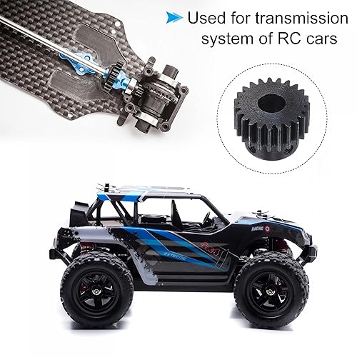 Miniatura 5 de uxcell Engranaje de piñón 1Mod 23T de 0.315 in de diámetro de acero endurecido para motor con paso para transmisión de engranajes de coche RC