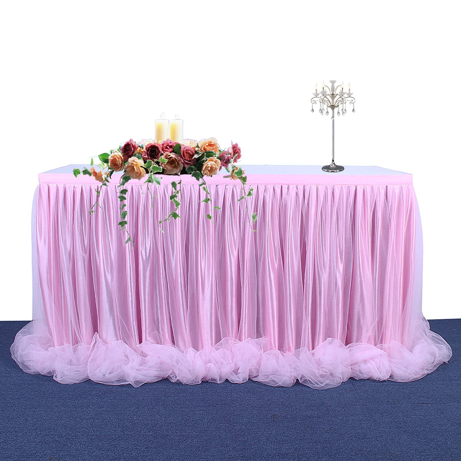 Gonna Da Tavolo In Tulle - Per Matrimoni, Baby Shower, Bianca, 9FT (275cm) - Foto 5