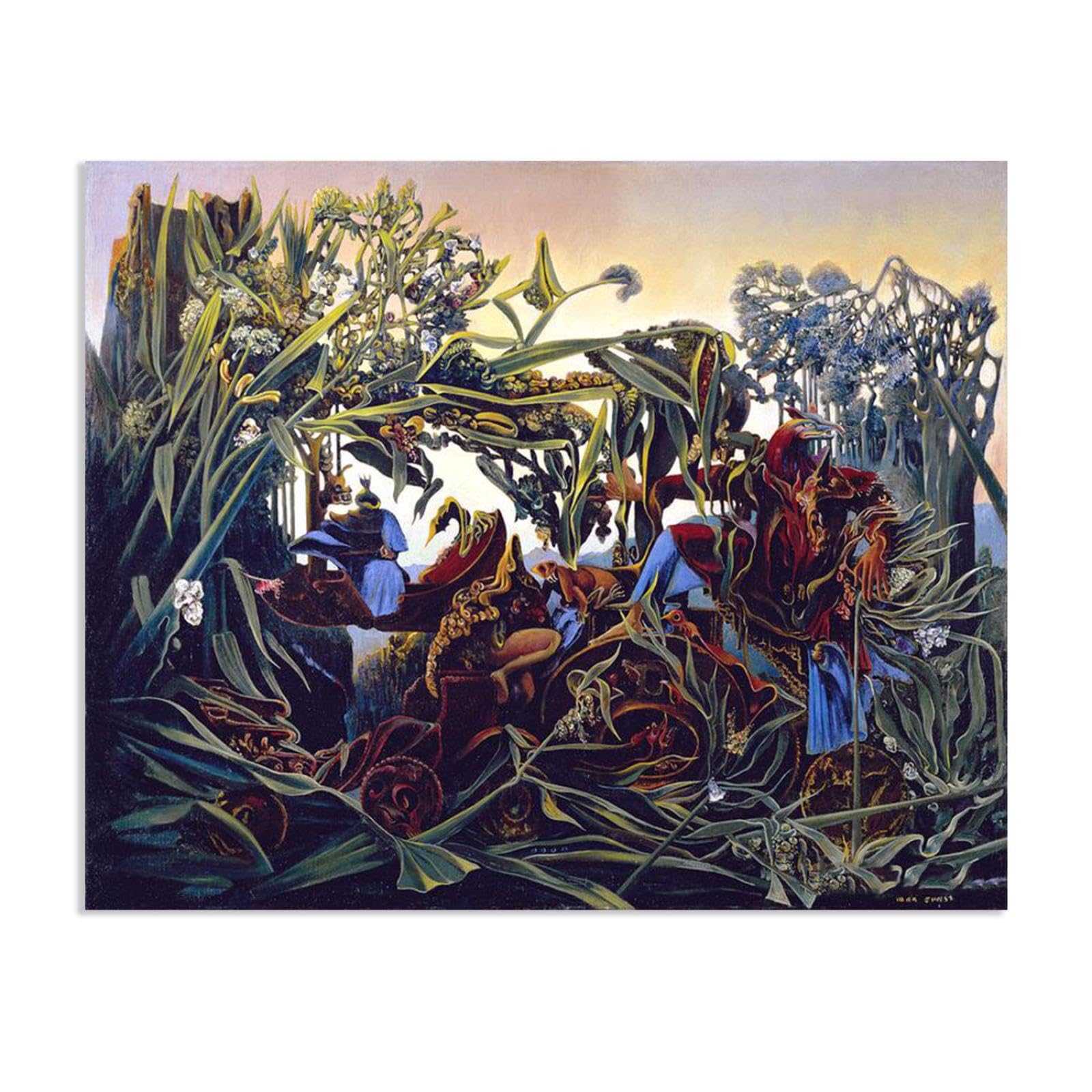 MYCGGDGH Max Ernst Canvas Wall Art Reproductions of Famous Paintings Nature at Dawn Giclée Prints Abstract Gifts Aesthetic Wall Decor for Living room bathroom 65x50cm(26x19in) Frameless