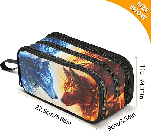 Vista 328 de Estuche para lápices de fútbol y fútbol, estuche grande para lápices para niños y niñas, compartimentos con cremallera, gran capacidad, papelería