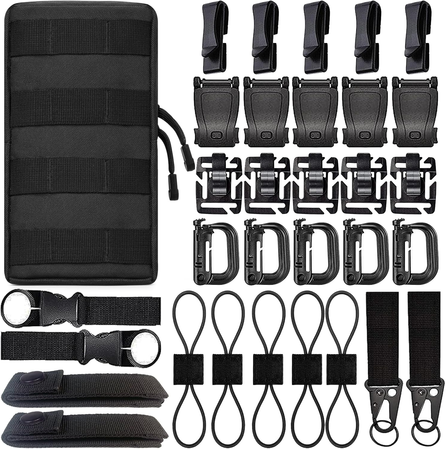 Tactical MOLLE Accessory Kit: Key Holders, Clips & More!