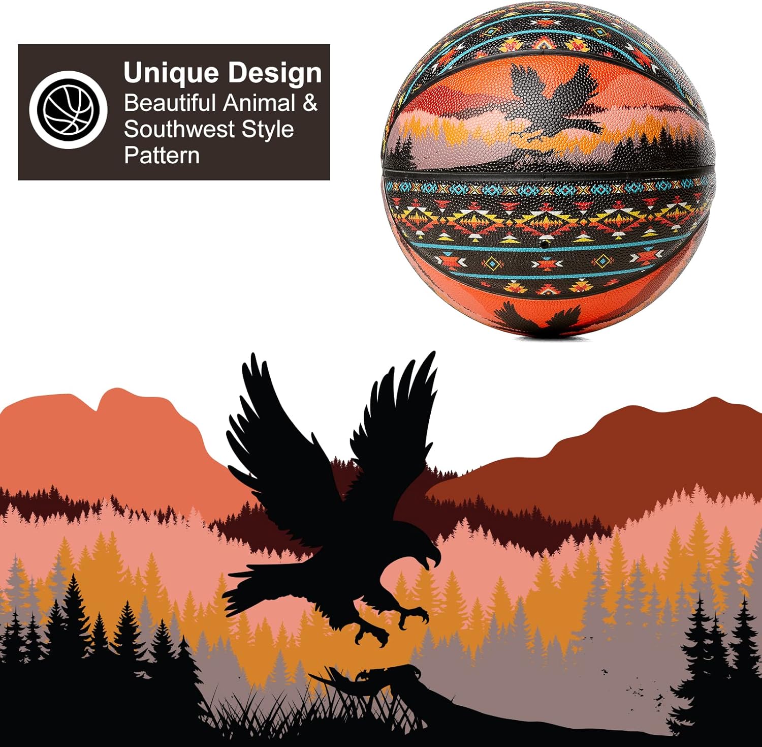 Southwest Indoor-Outdoor Basketball 29.5", Composite Leather Basketball Size 7 Adult for Men and Women