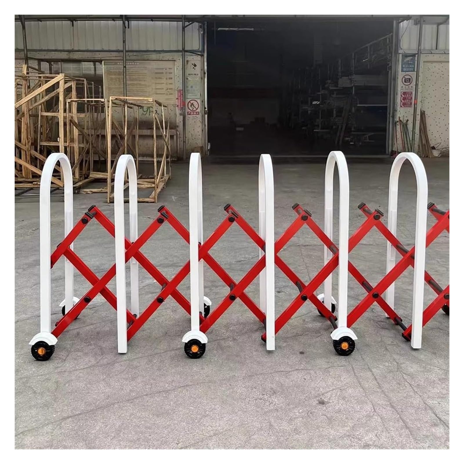 Barriera di Traffico Retrattile, Recinzione di Sicurezza Metallica Mobile con Ruote, Blocco d'ingresso Portatile (Rosso, 1,2 x 9 m), Soluzione di Sicurezza Resistente e r
