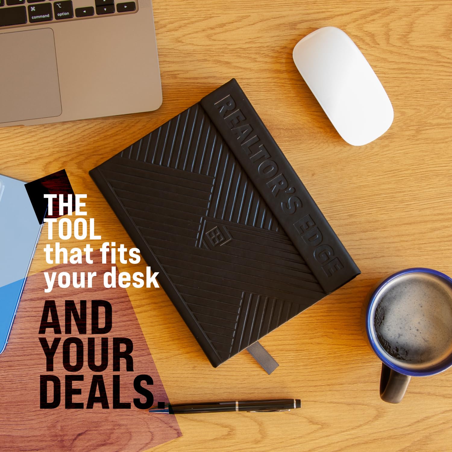 Realtor’s Edge Real Estate Planner – 368-Page Goal-Setting Journal & Productivity Organizer for Realtors & Real Estate Agents – Vegan Leather Hardcover with Magnetic Closure – Realtor Supplies (Black)