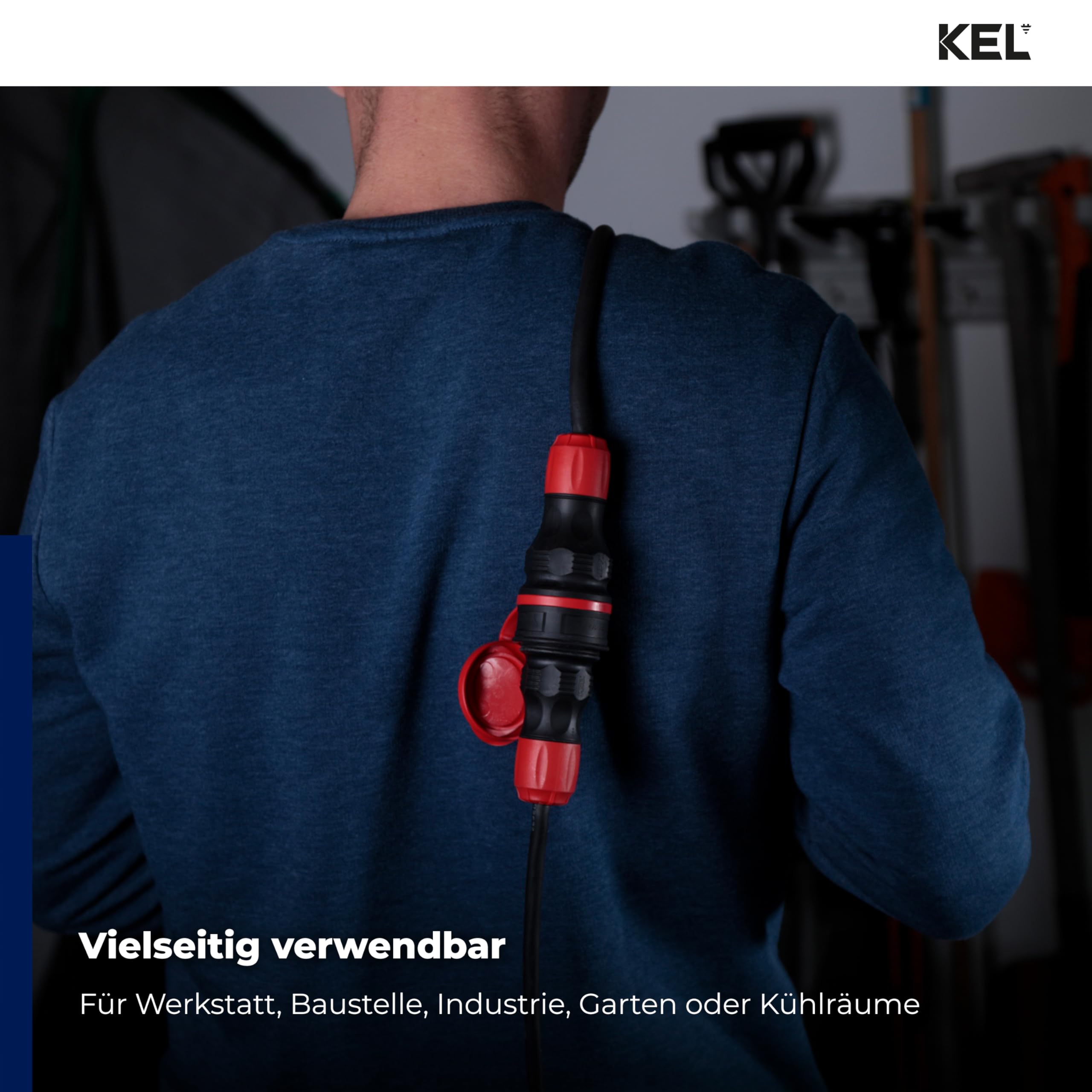 KEL Enchufe Schuko de protección de contacto, 5 unidades, de alta calidad, sellado herméticamente IP54, 16 A/250 V, enchufe de protección de contacto, para uso comercial, construcción y uso en