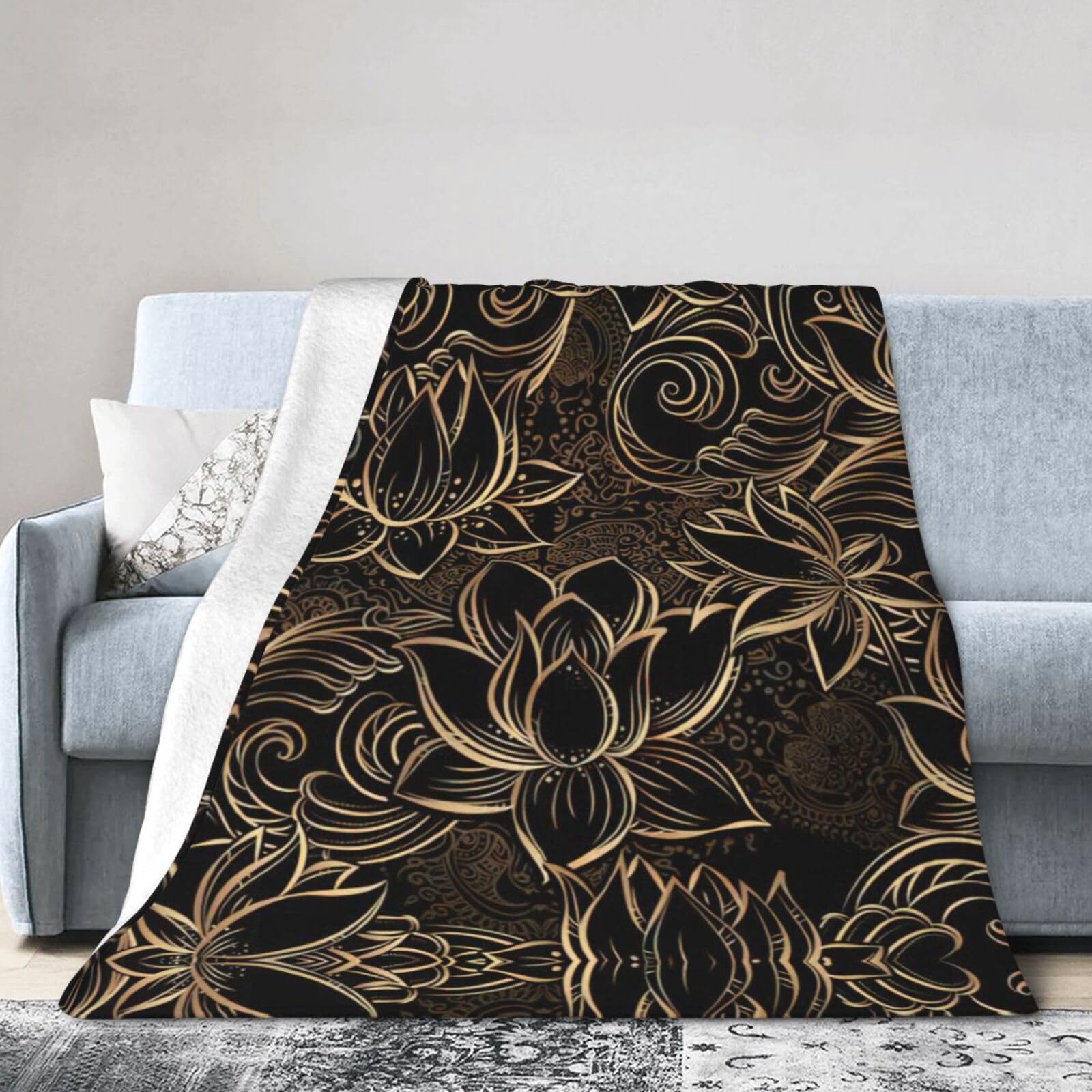 Couverture de voyage pour camping et soirées canapé avec imprimé bohème