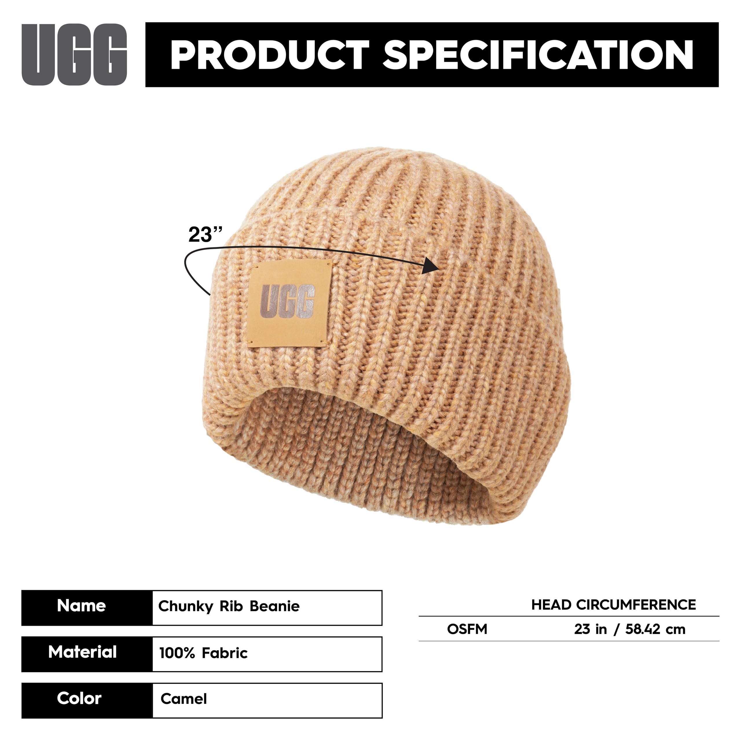 UGG W Chunky Rib Beanie - Gorro W Chunky Rib Mujer