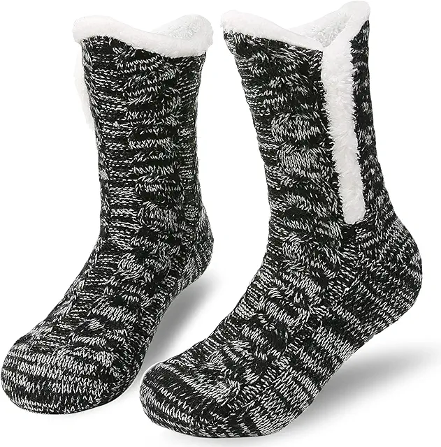Chaussettes Chausson Antidérapantes Thermiques Hiver - Homme Femme