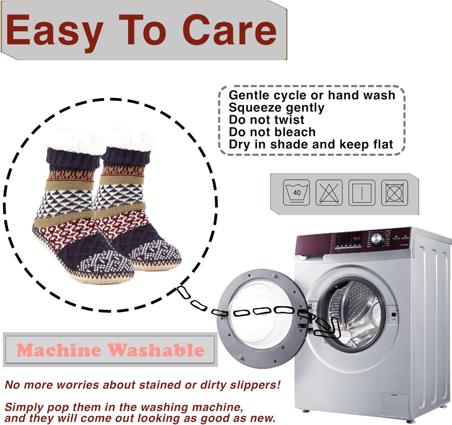 cosyone1997 Women’s Slipper Socks Warm Fuzzy Knit Soft Sole Socks with Gripper Soles for Indoor Winter Wear - Image 8