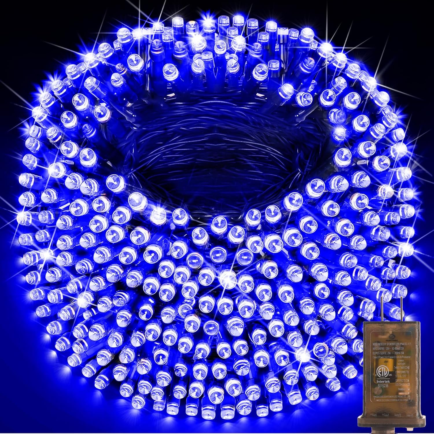 KNONEW 403ft 1000 LED Christmas Lights Outdoor String Light with Remote Control 8 Modes and Timer Memory, Green Wire Waterproof Fairy Lights Decorations for Xmas Tree Wedding Decor (Blue)