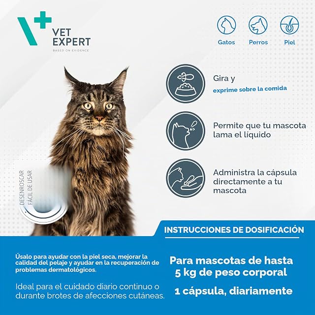 Foto 5 de 8 de Vet Expert VetoSkin Razas Pequeñas y Gatos - 65 cápsulas Twist Off