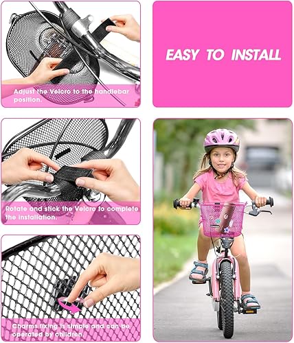 Miniatura 55 de ANZOME Cesta de bicicleta para niños, cesta de bicicleta para niños y niñas, canasta de bicicleta para niños, resistente al agua, adecuada