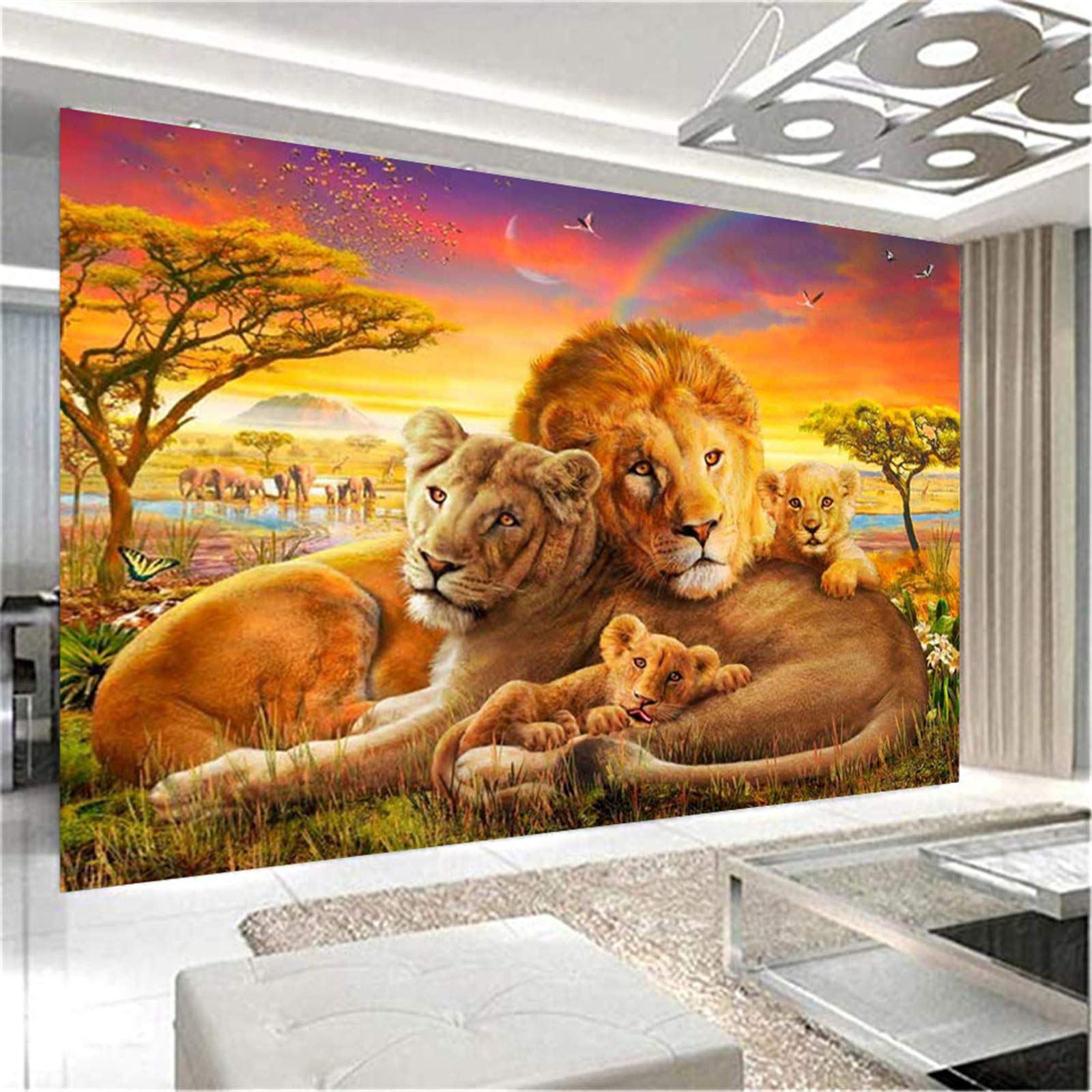 HUASHUZI diamond painting il re leone anime bambini diamanti painting kit arte pittura diamante foto ricamo punto croce per adulto foto poster