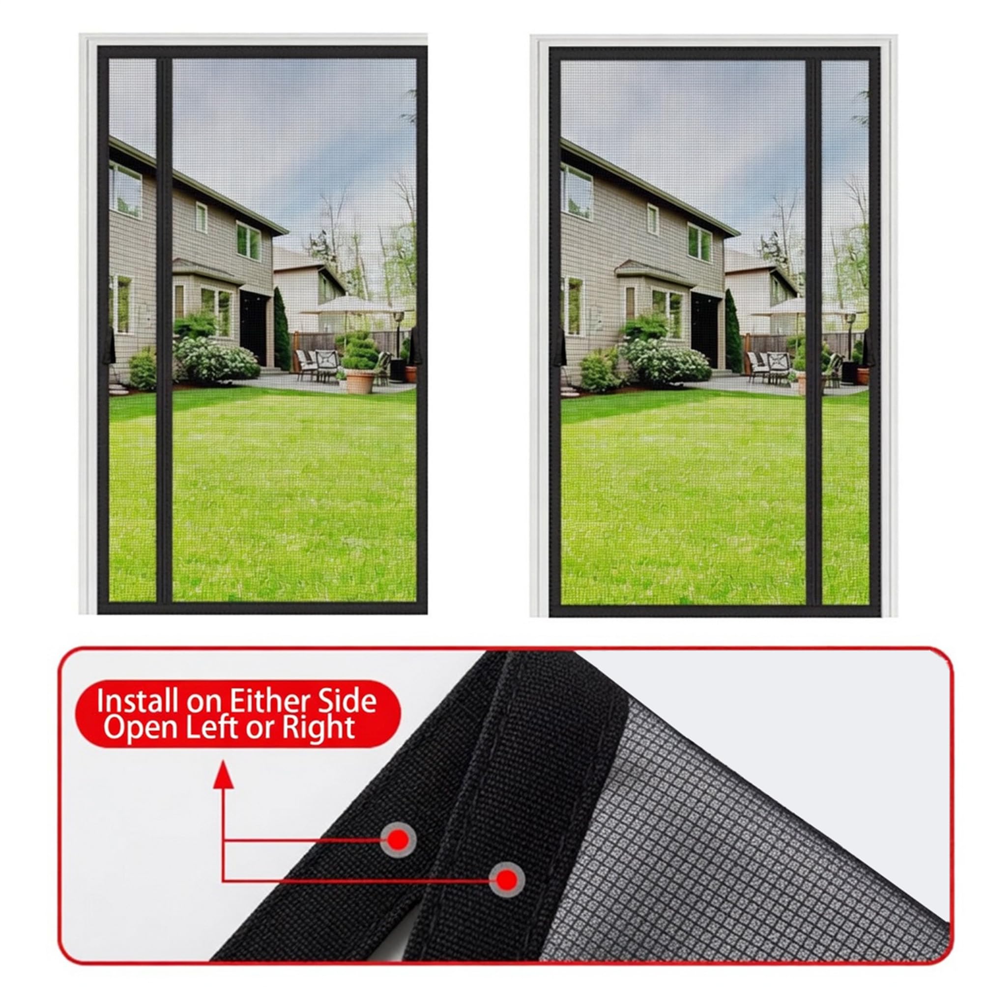 Fliegengitter Tür Schwarz 172x220cm Ohne Bohren Freihändig Balkontür Magnetvorhang Luftdurchlässig Reißfest Wetterfest Langlebig Für Schlafzimmer Türen Und Terrassentür