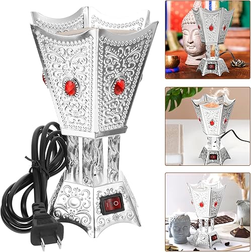 Miniatura 7 de Balacoo Quemador de incienso eléctrico, quemador de incienso, quemador de incienso para conos de incienso, cera derretida y aceite, quemador de