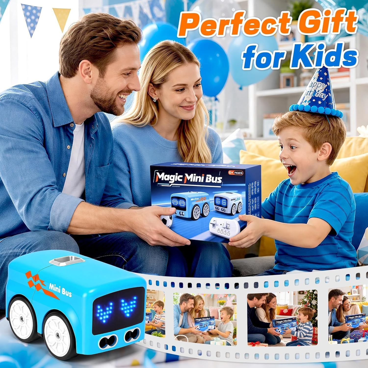 Umikk Magic Inductive Car Toy, Inductive Mini Interactive Cars Follows The Line, auto con sensore intelligente con funzione pennarello, carrello da disegno creativo per bambini pensiero Entwic (blu)