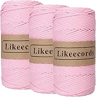 Vista 52 de Cuerda de macramé de poliéster trenzado de 4 mm, 140 yardas / 426 pies, suministros de macramé para manualidades DIY, hilo elástico para crochet