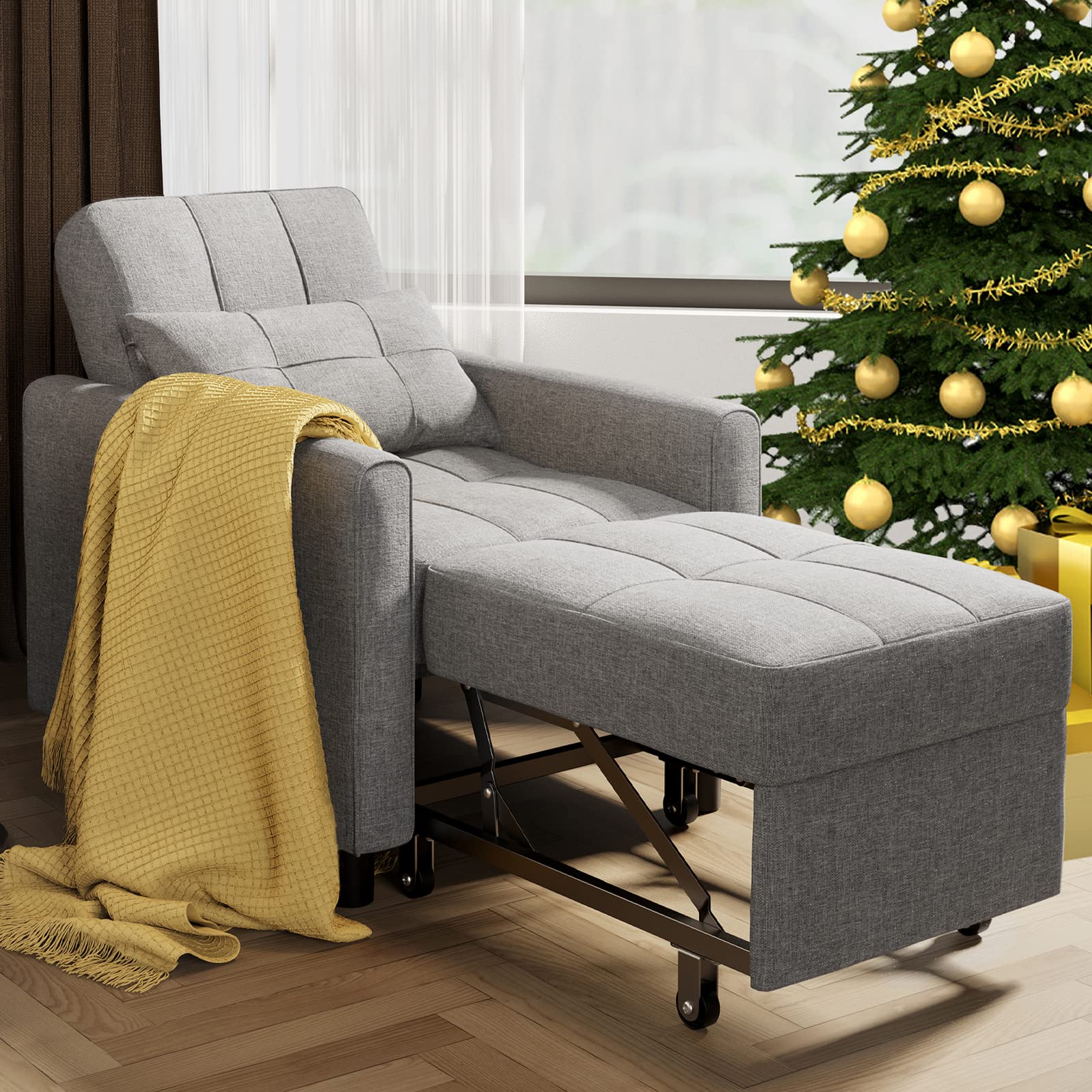 Chair Bed, 4in1 Convertible Sofa Chair Bed, Adjustable Recliner Sofa