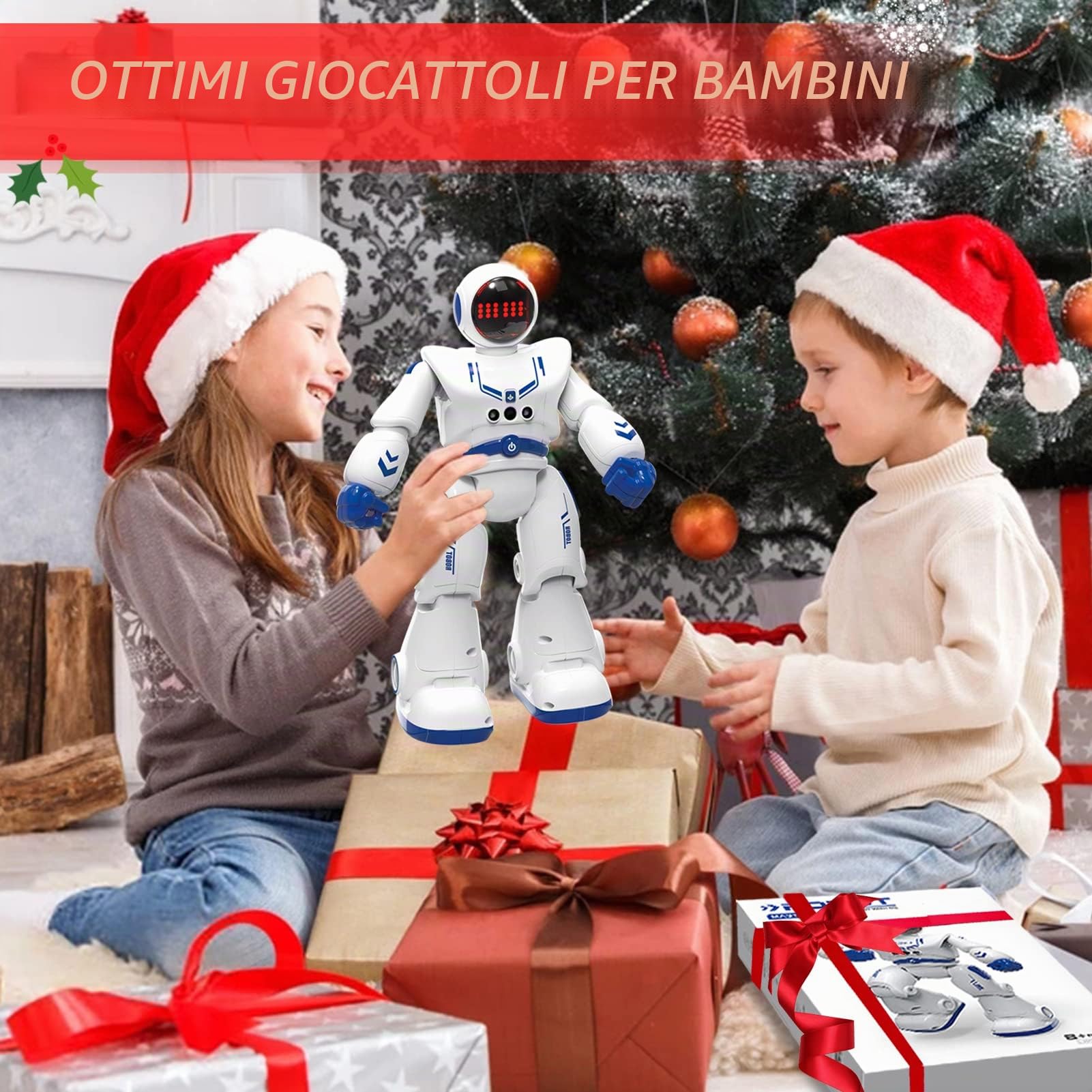 Robot Giocattolo per Bambini 4 5 6 7 8 9 Anni Robot Intelligente Telecomandati Gesture Sensing RC Roboter Giocattoli con Cantando/Balla,Perfet Regalo Giocattoli di Compleanno di Natale per Bambini