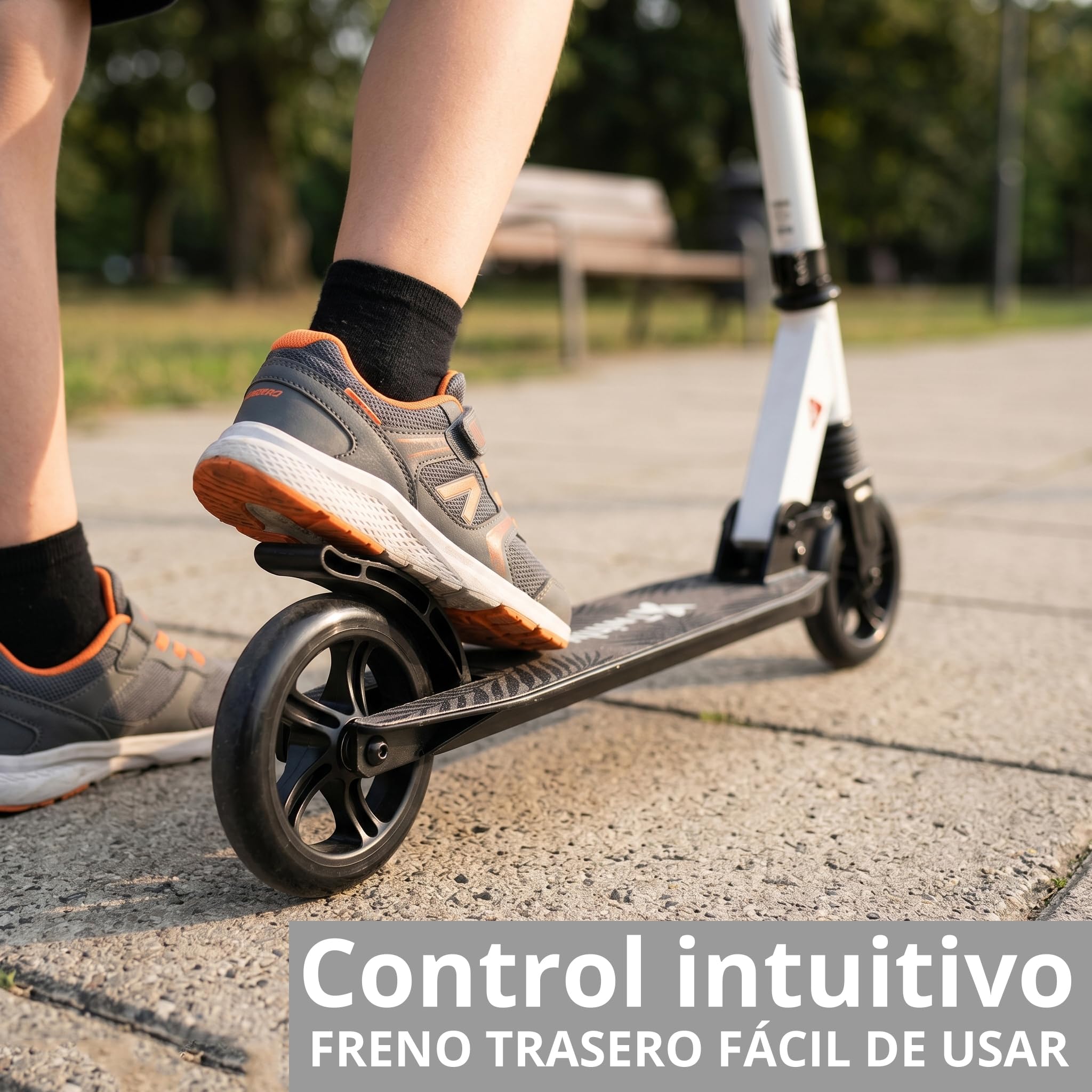 Twinly Patinete Infantil Plegable 2 Ruedas Rocky | Manillar Ajustable, Freno Trasero, Hasta 100 kg, 2 Ruedas