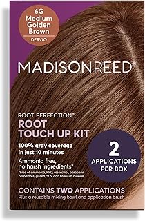 Madison Reed Root Perfection Permanent Root Touch Up, Medium Golden Brown 6G Dervio, 10 Minutes for 100% Gray Root Coverage, Ammonia-Free Hair Dye, Two Applications