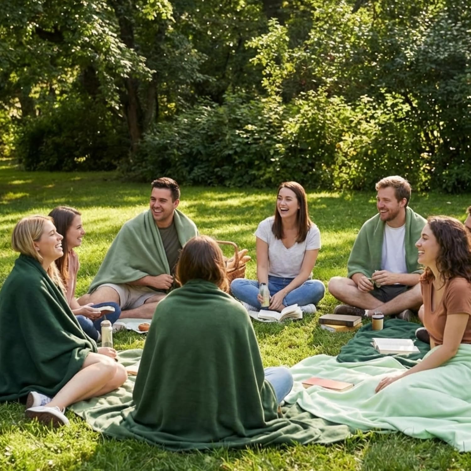 Kinlop Fleece Blanket Bulk 60 x 50 Inch Soft Lightweight Fleece Cozy Blanket Warm Throw Plush Pet Throw for Bed Couch Sofa Home Office Wedding Gifts Travel Camping(Green Tones,40 Packs) - Image 5