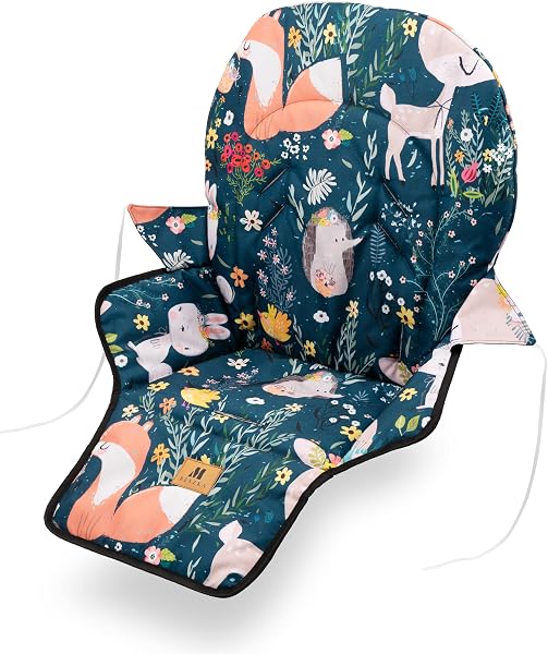 MBESZKA Hochstuhlbezug Ersatzbezug Baby Sitzkissen – Universal Sitzauflage kompatibel mit Hauck, IKEA, Stokke, Wasserfest Öko-Tex Polsterung, Hochstuhl Zubehör Kinderhochstuhl Ersatzbezug, Dschungel - 2