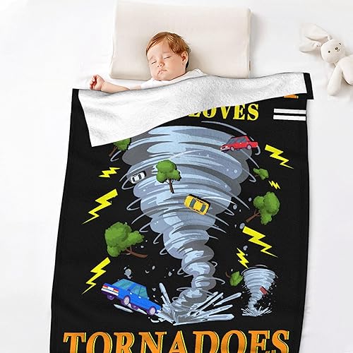 Miniatura 6 de Manta con texto en inglés Just A Boy Who Loves Tornado, el mejor regalo, manta de franela súper suave de primera calidad, cálida felpa perfecta para