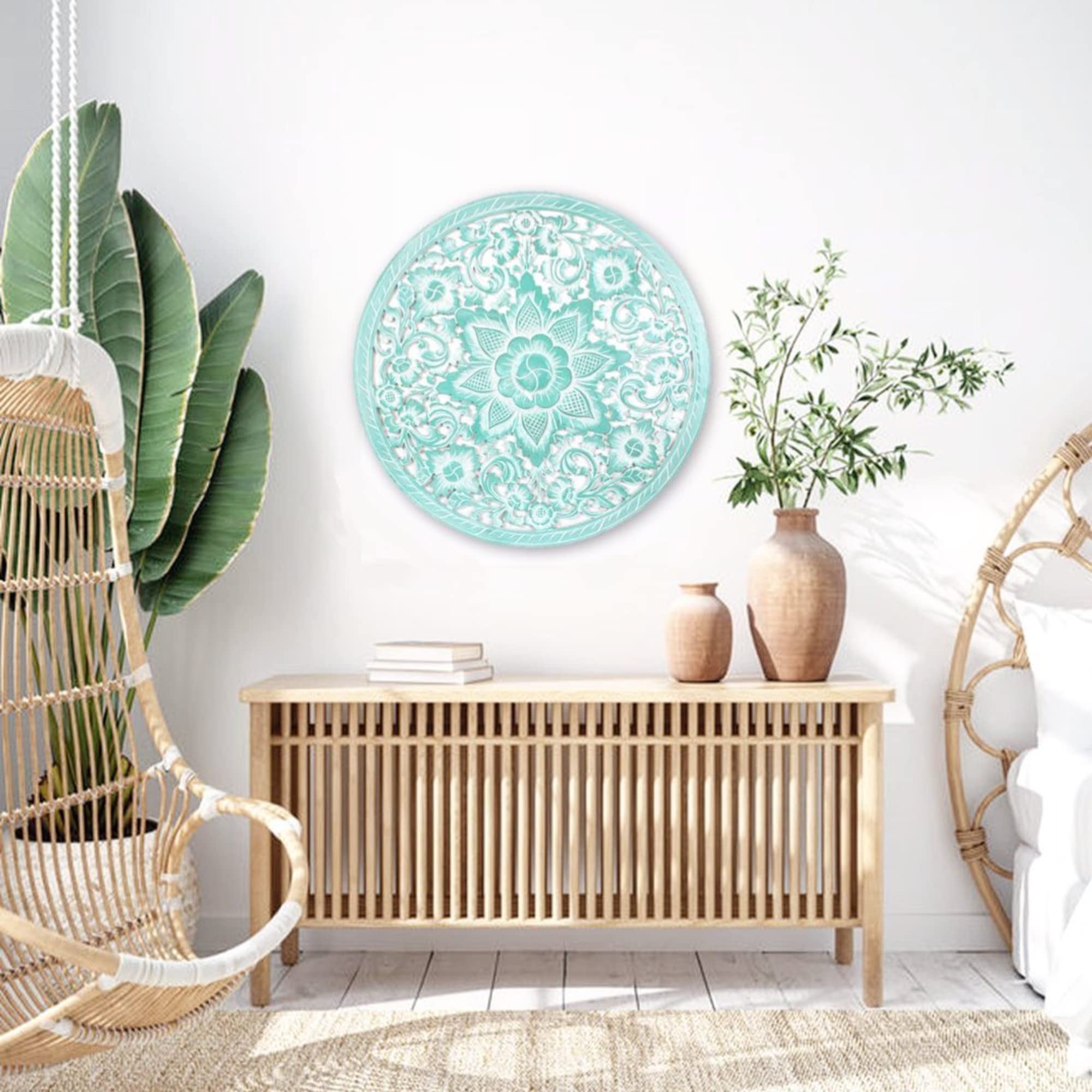 Royalzig Carved Wooden Wall Panel Décor for Living Room, Bedroom