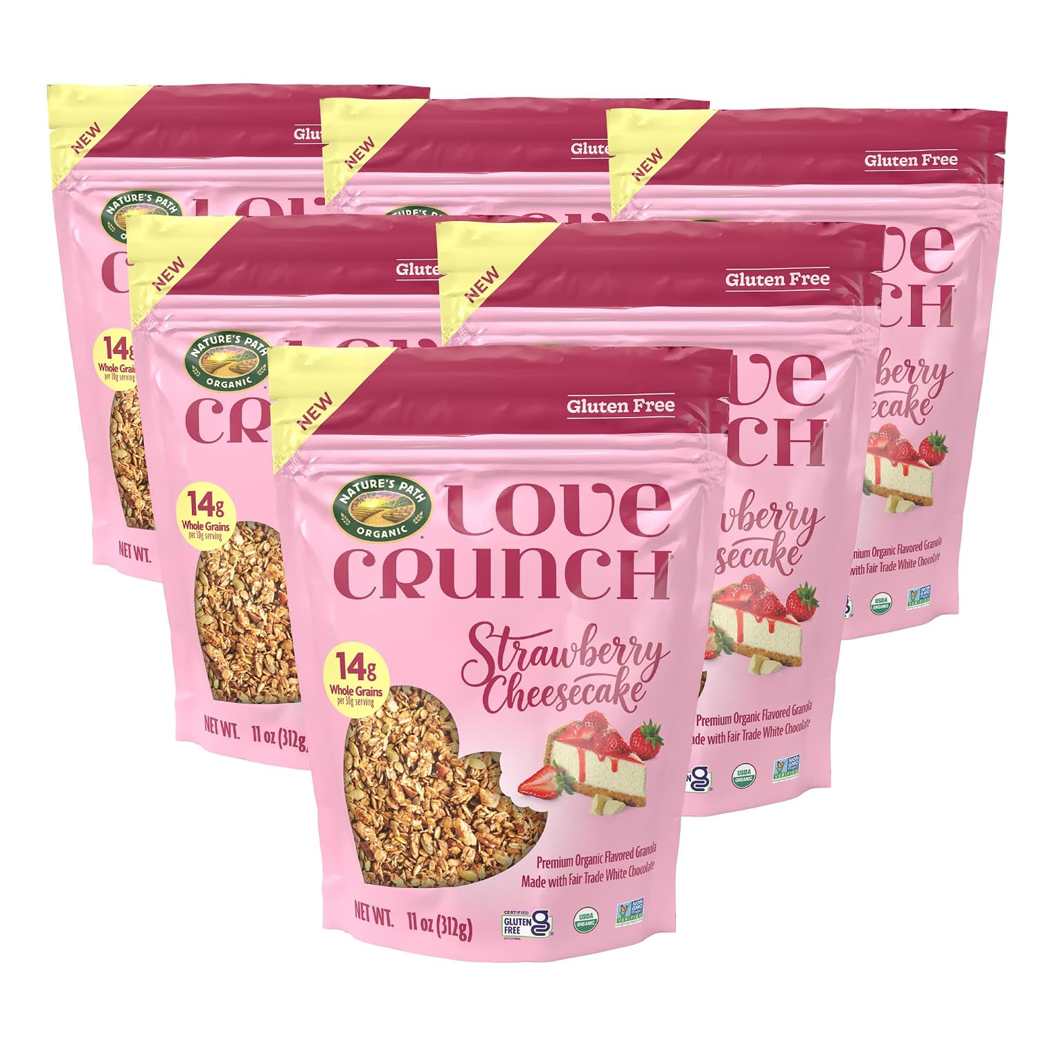 Love Crunch Strawberry Cheesecake Gluten Free Granola, 11 oz (Pack of 6) image 3