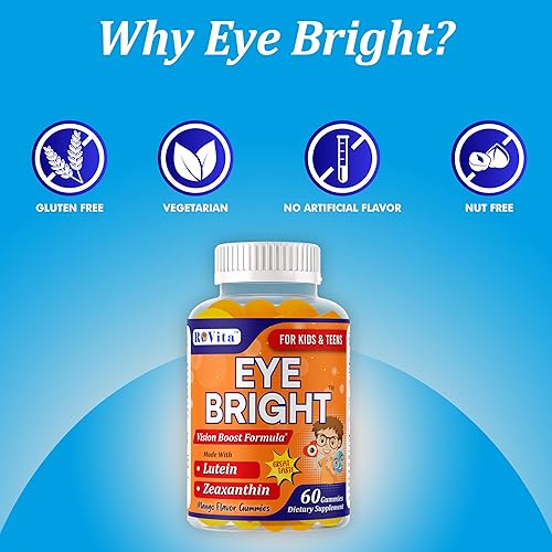 Miniatura 5 de Suplemento de salud ocular para niños y adolescentes, gomitas de luteína con zeaxantina, vitaminas esenciales para los ojos con sabor a mango que