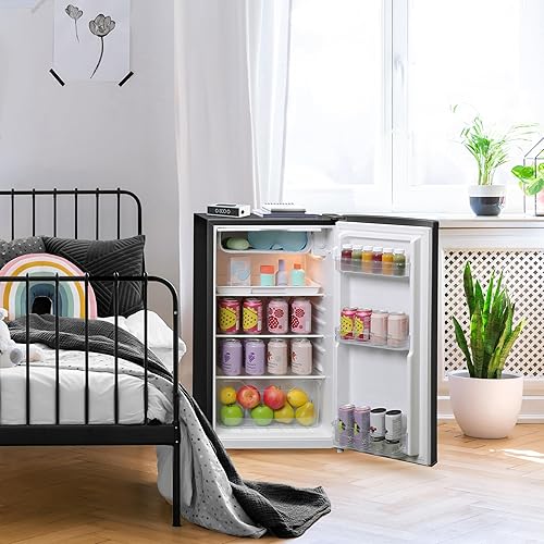 Miniatura 3 de West Bend Mini refrigerador para dormitorio, oficina, bar o dormitorio universitario, refrigerador compacto retro con una sola puerta, estantes de