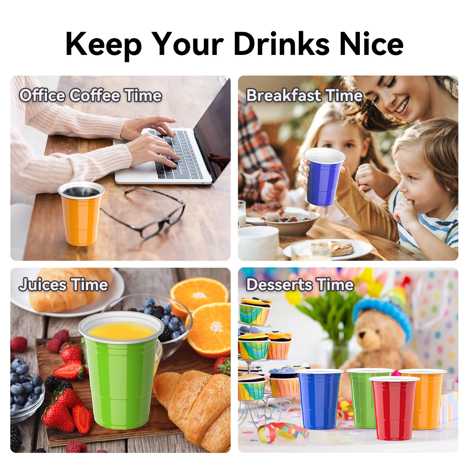Bicchieri di birra Pong, 100 American Beer Pong tazze 100 Tazze + 10