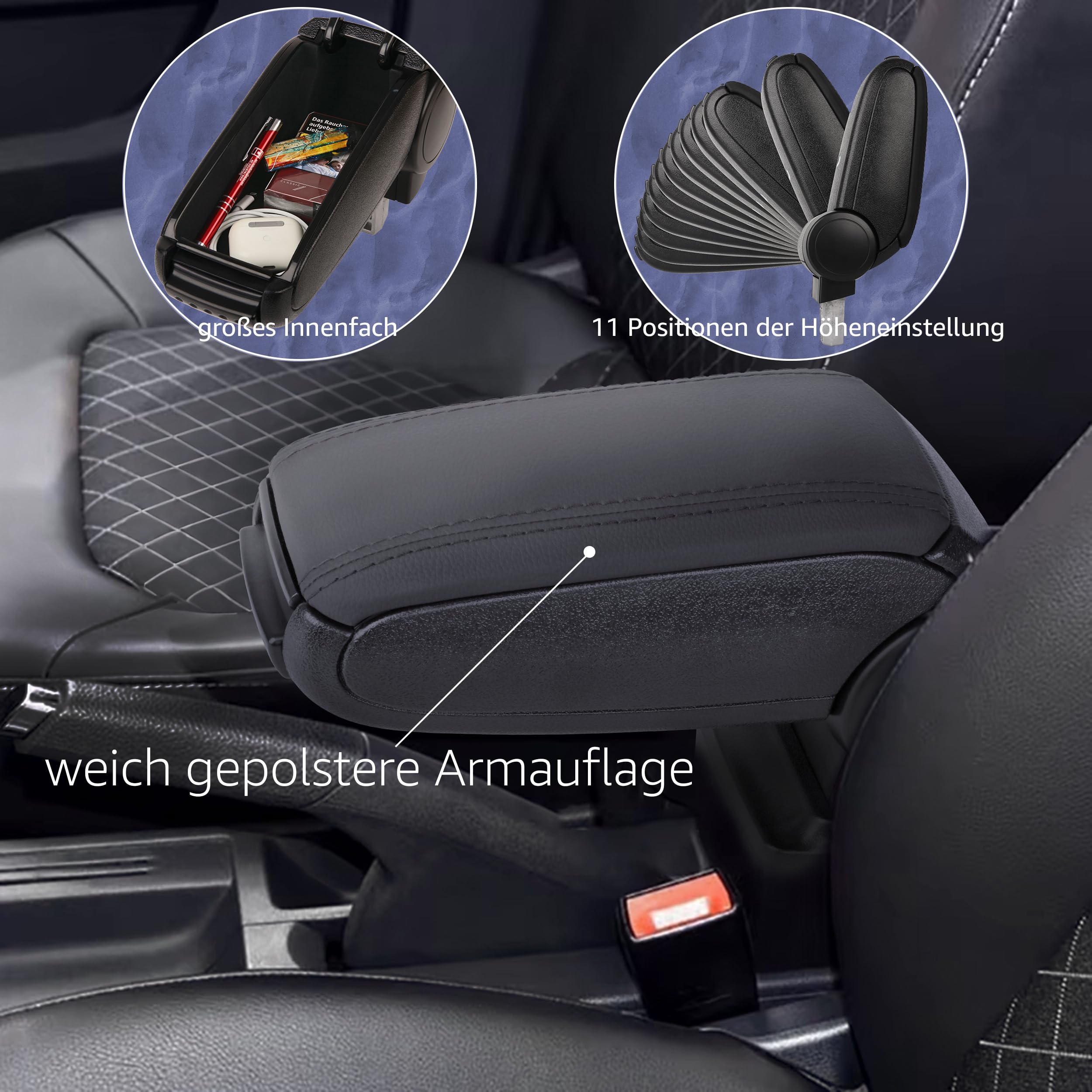 Recambo Mittelarmlehne Armauflage mit Fach kompatibel für OPEL Astra J | alle Modelle BJ 2009-2018