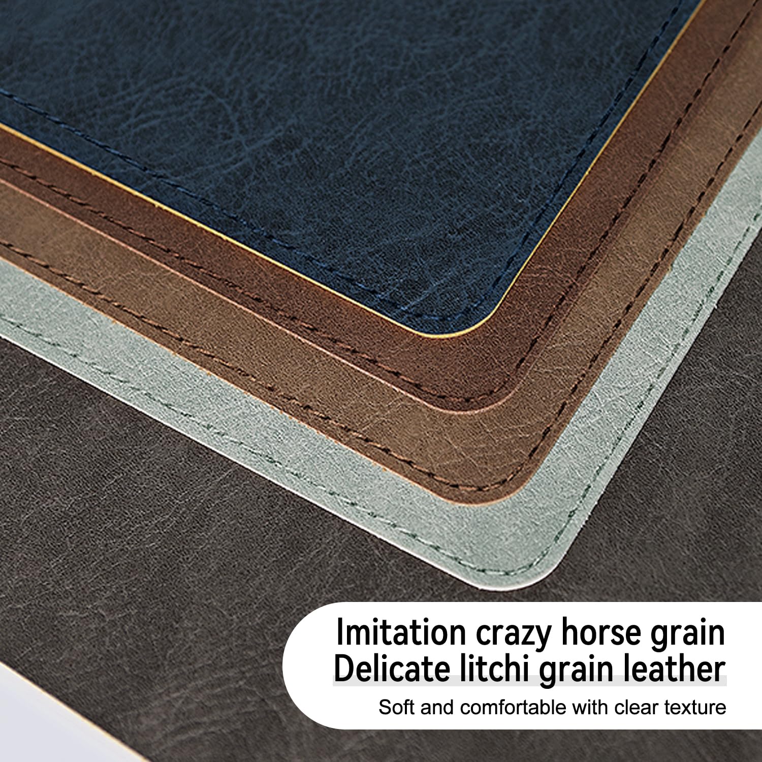 Crazy Horse Schreibtischunterlage aus Kunstleder, wasserdicht, ideal für große Mauspads und Schreibtischunterlagen auf Schreibtischen, Terrakotta + Gelb, 83,8 x 33 cm