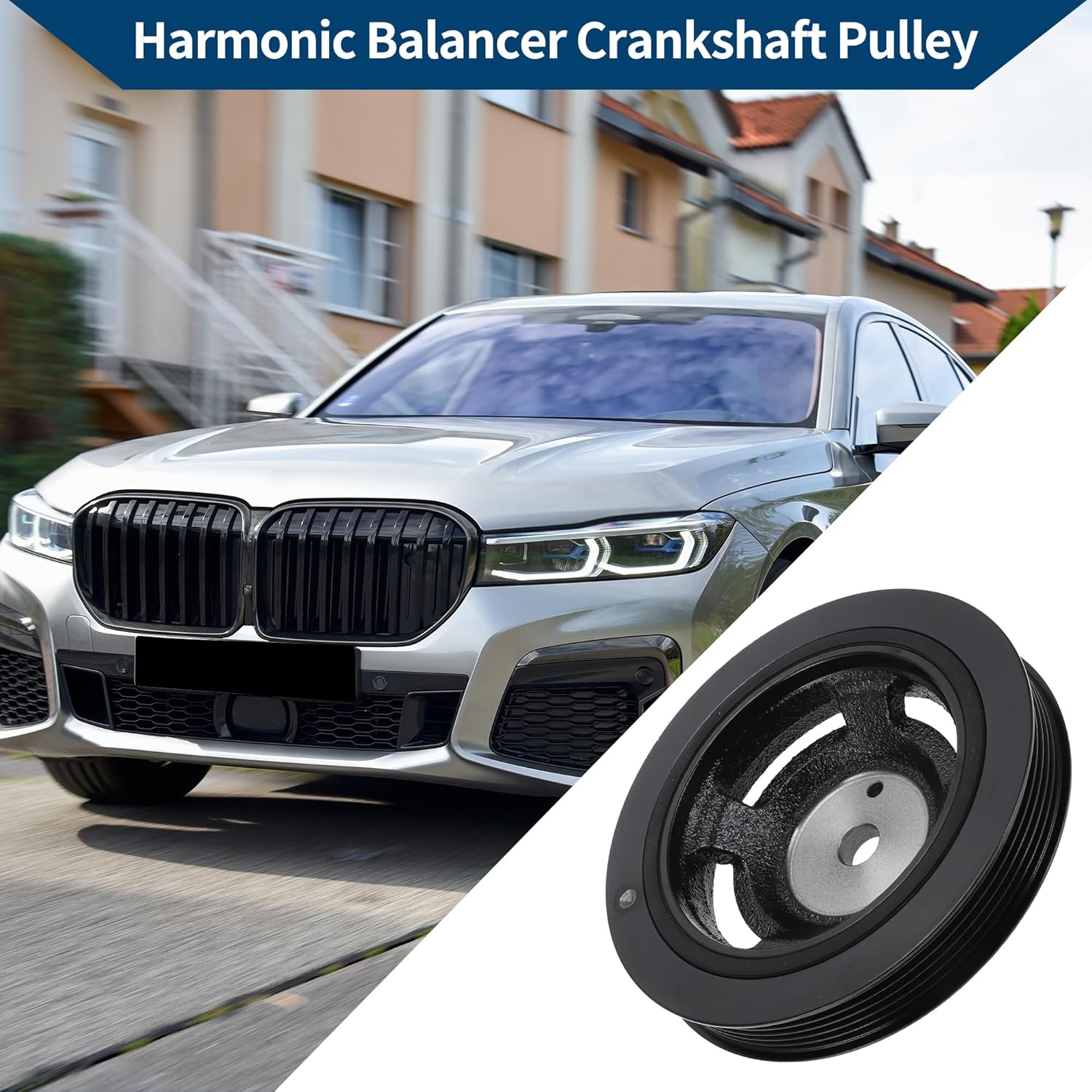 No.231243E010 Engine Harmonic Balancer Crankshaft Pulley for Hyundai Santa Fe 2007-2009 Harmonic Balancer Pulley Crank Pulley 6 Groove Durable