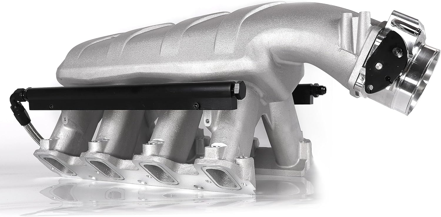 300-117 Hi-Ram EFI Aluminum Intake Manifold Kit with 102mm Throttle Body/Fuel rail Compatible with GM LS3 L76 L92 L99 Chevy 6.0L 6.2L V8 Engine 102 Silver