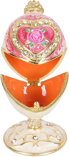 Miniatura 4 de QIFU Pintado a mano estilo huevo de Pascua decorativo con bisagras joyería baratija caja regalo único para la familia