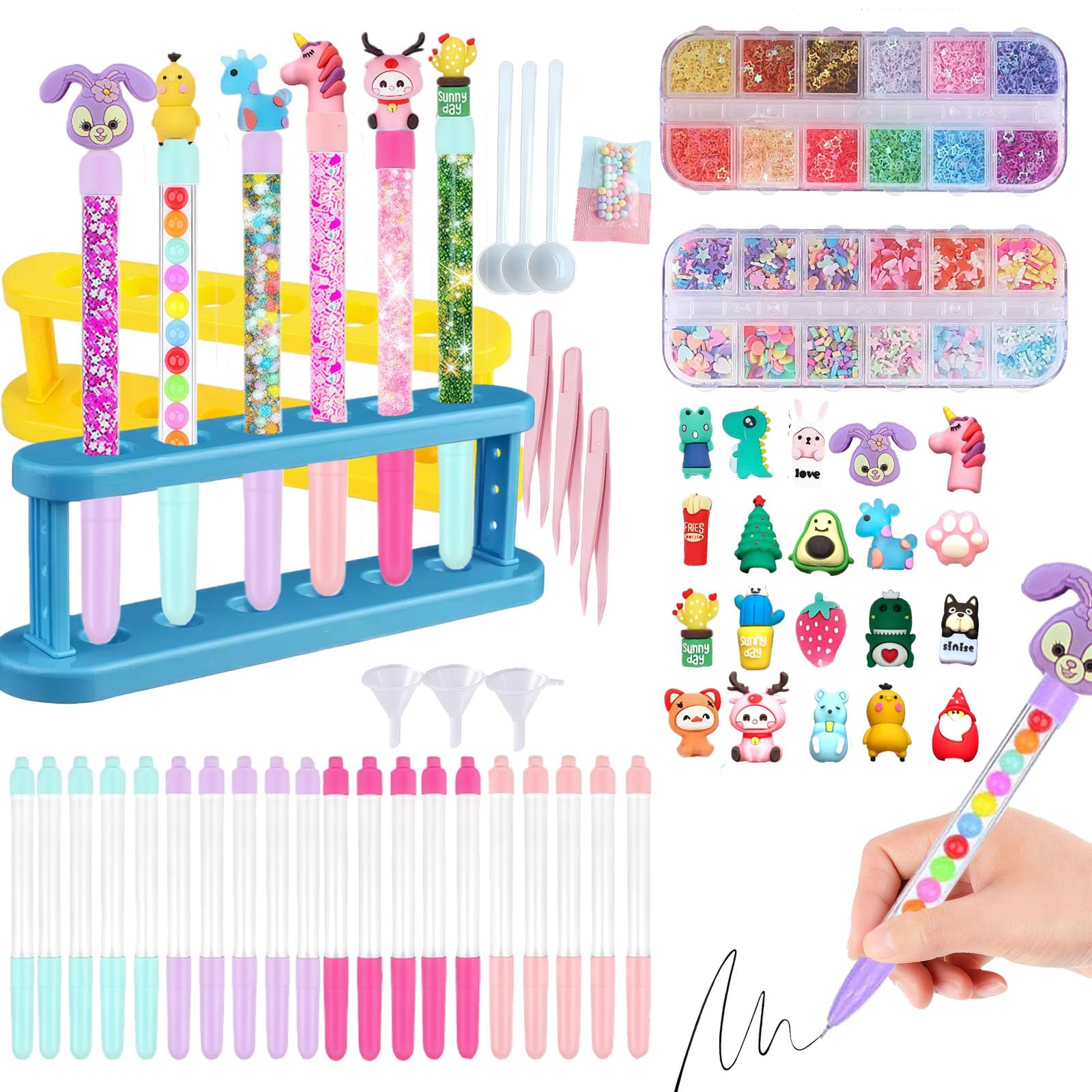 20 Pieces Laboratory Marker Pens, Custom Pen Factory with 60+ Accessories, Crafts Kids 6 Years, Toys & Gifts for Girls 5 6 7 8 9 10 Years Old
