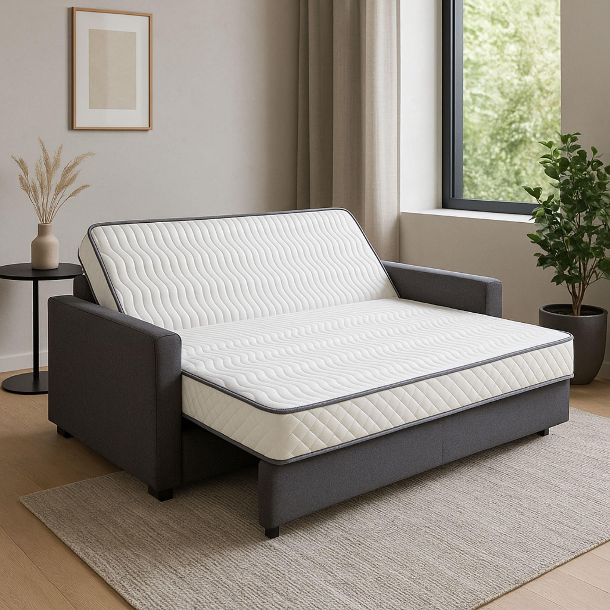 Matelas mousse hr 35 kg/m3, soutien mi-ferme, accueil moelleux Couleur blanc/gris La Redoute Interieurs | La Redoute Matelas mousse hr 35 kg/m3, soutien mi-ferme, accueil moelleux Couleur blanc/gris La Redoute Interieurs | La Redoute