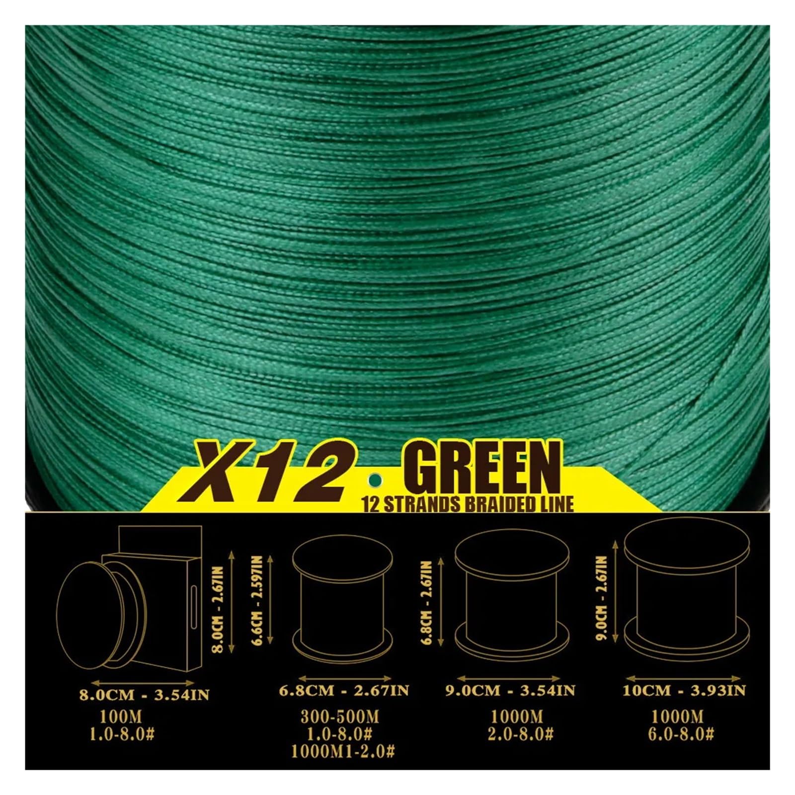 Hilo de Pesca Trenzado X12, multifilamento PE, Alambre Carpa, Multicolor, Fuerte
