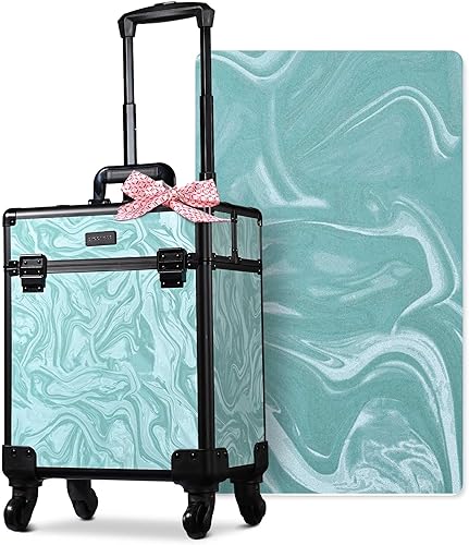 Vista 101 de BYOOTIQUE Cosmetology - Estuche rodante para almacenamiento de uñas, carrito de almacenamiento para maquillaje, maleta de peluquería de viaje