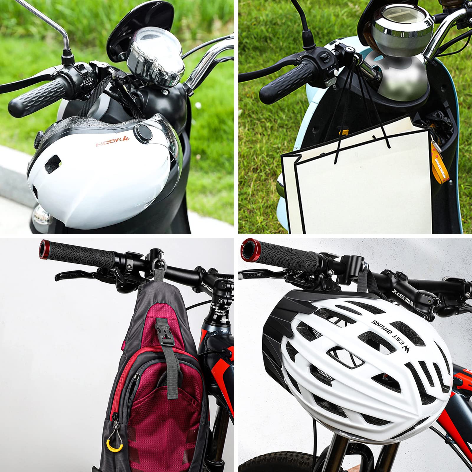 2 szt. Blokada kasku motocyklowego, antykradzieżowa, stała wielofunkcyjna blokada, akumulator ogólny, elektryczny zamek do kasku 22-28 mm, rurki kierownicy, motocykla, roweru lub skutera, 2 szt