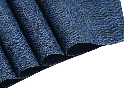 Miniatura 30 de SHACOS - Manteles individuales de PVC para mesas redondas, manteles individuales con curvatura, antideslizantes, resistentes al calor, de vinilo,