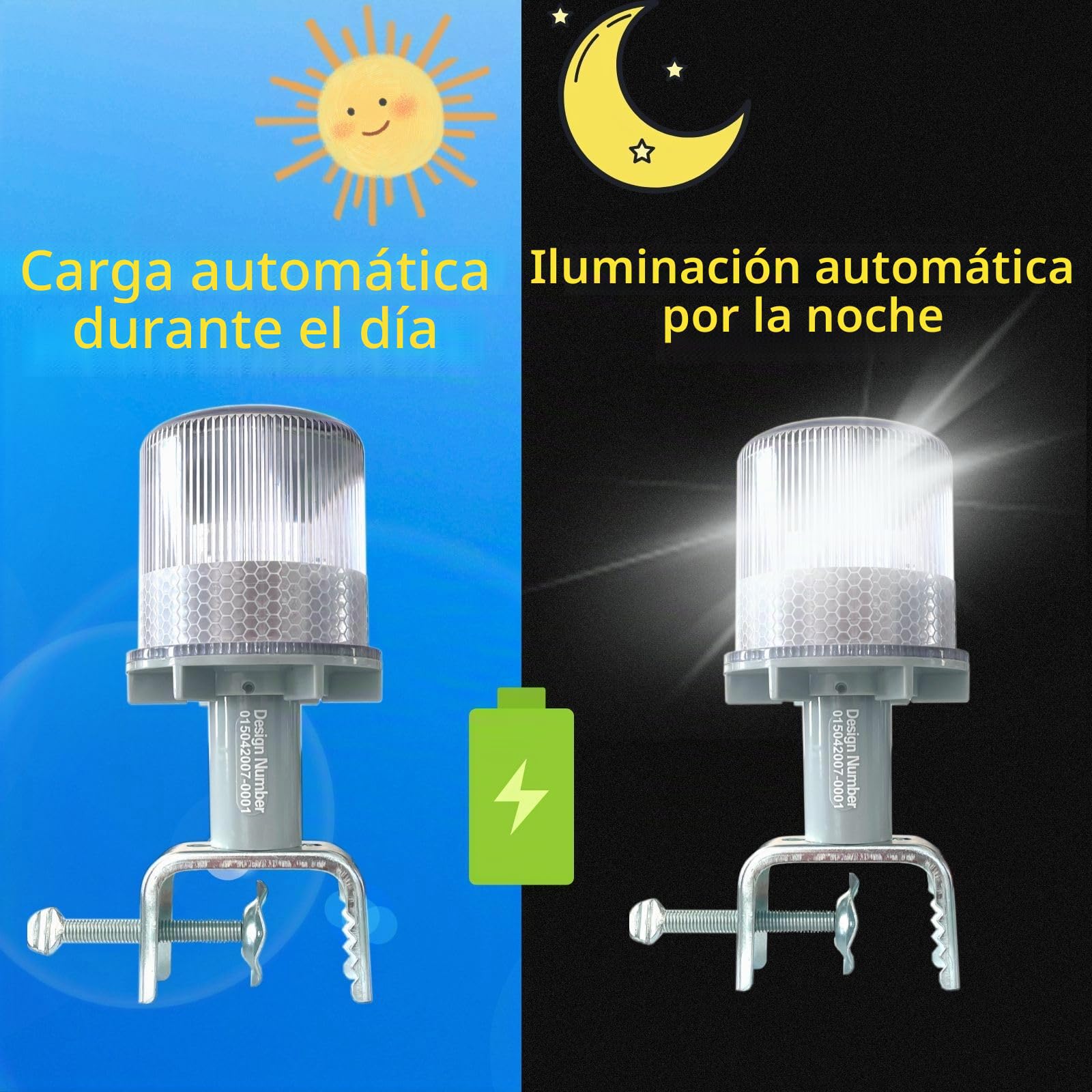 Cloud Fire Luz de navegación solar para barcos, luz de ancla para barcos con 3 modos de iluminación, luces de señalización de 360°, diseño impermeable IP65 para veleros, advertencia de calles