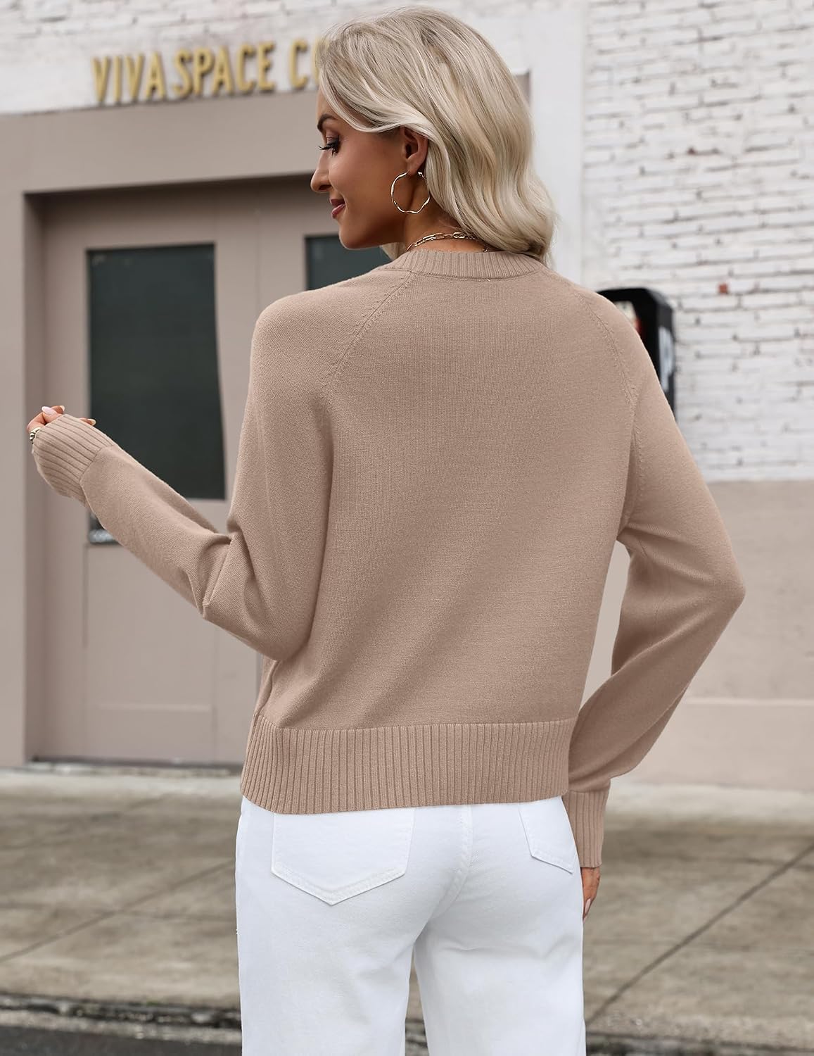  Sweaters for Women Cropped Crewneck Basic 2026 Trendy Fall Tops | Cropped Sweater, Winter Clothing, Long Sleeve Dressy Top, Business Casual Outfit, Pullover Sweater, Early Fall Fashion thumbnail