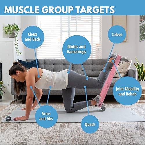 Miniatura 6 de Bandas de resistencia para mujeres y hombres bandas elásticas de 5 niveles para ejercicio de piernas glúteos tobillos brazos núcleo y músculos de la