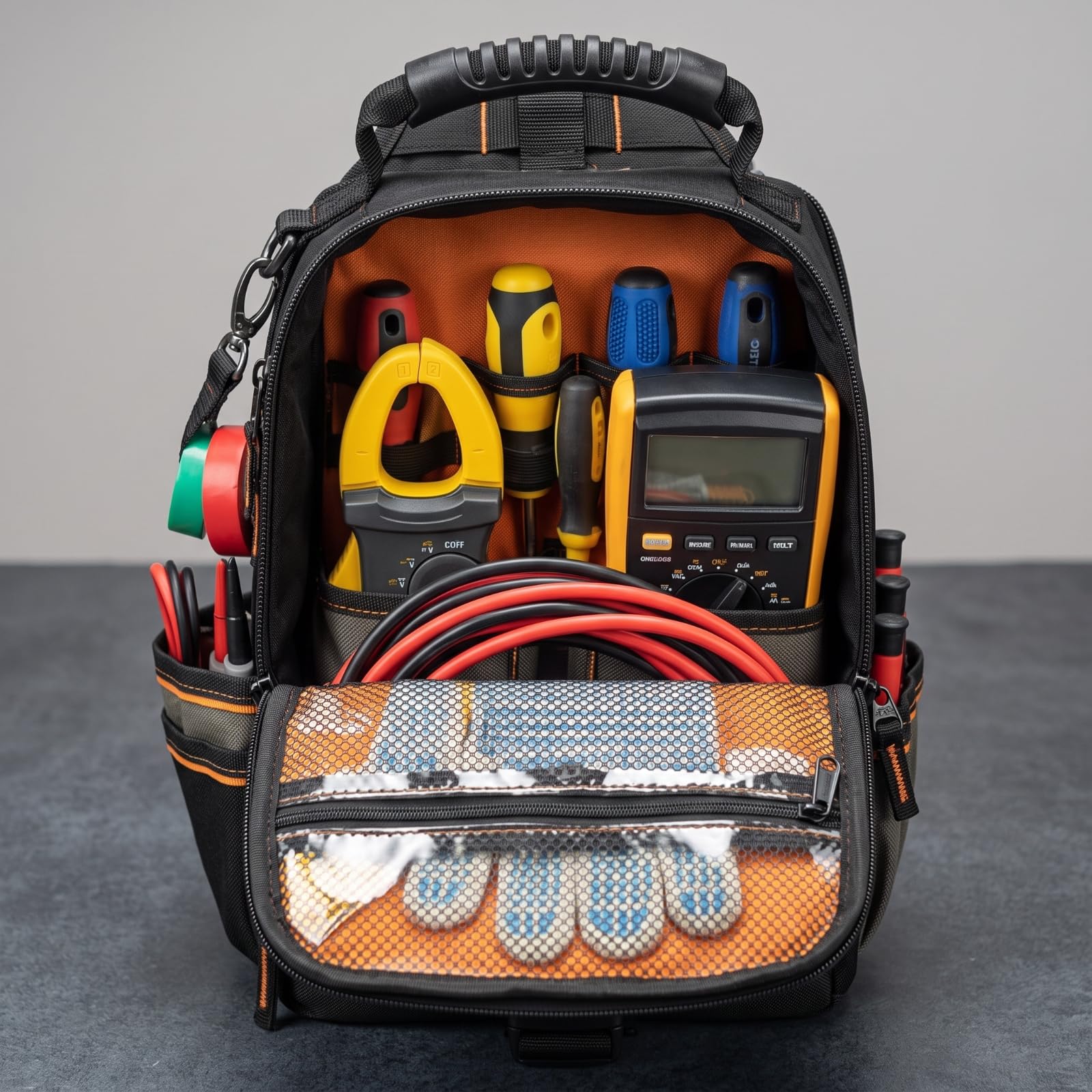 Sacoche à Outils avec Bandoulière Robuste Sac à Dos Porte-Outils Rembourré Outillage pour Bricoleurs, Chantier