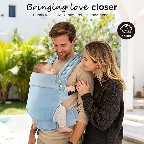 Miniatura 7 de Portabebés para recién nacidos a niños pequeños, ergonómico, acogedor y ligero para bebés de 7 a 40 libras, 3 posiciones de transporte para recién